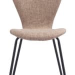 Mid-Century Modern Stackable Dining Chair with Steel Frame (Set of 2)
