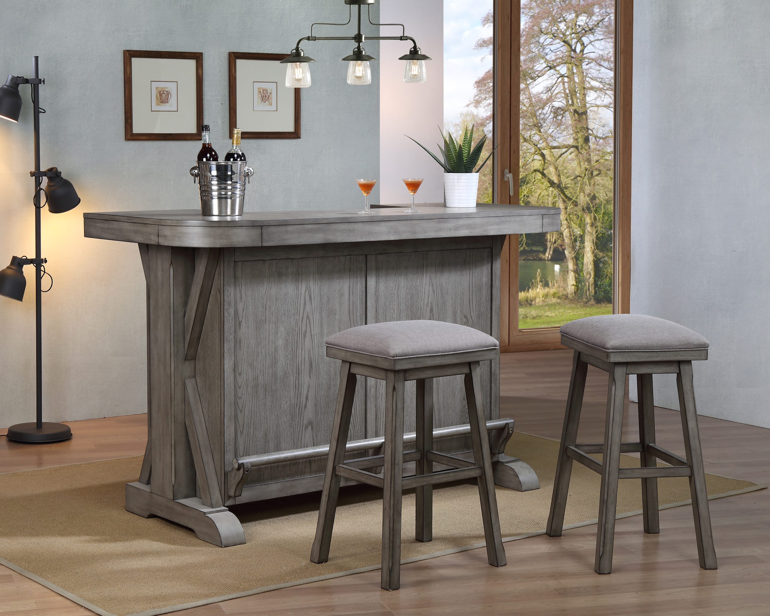 graystone 30-inch upholstered seat saddle bar stool (pack of 2)
