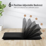 Adjustable Six-Position Folding Floor Chair with Cushion Comfort