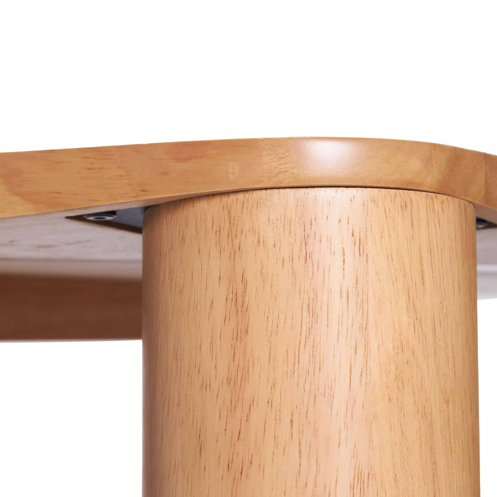 Natural Rubber Wood Dining Table for 6 with Veneer Top 5 Natural Rubber Wood Dining Table for 6 with Veneer Top - Image 5