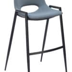 Mid-Century Modern Faux Leather Barstools with Armrest and Footrest (Set of 2)