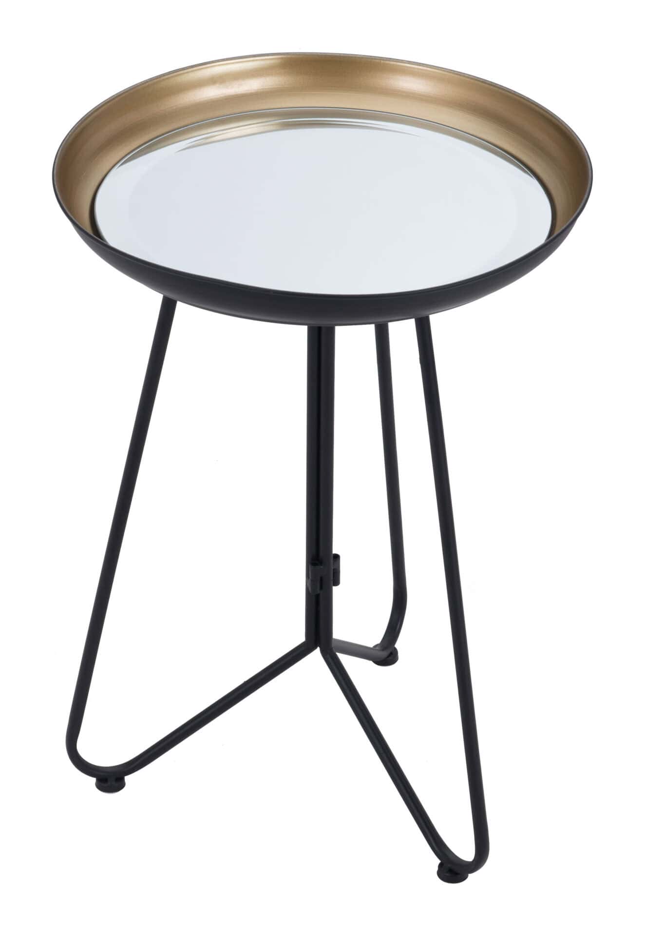 Gold & Black Contemporary Round Tray Side Table 5 Gold & Black Contemporary Round Tray Side Table - Image 5