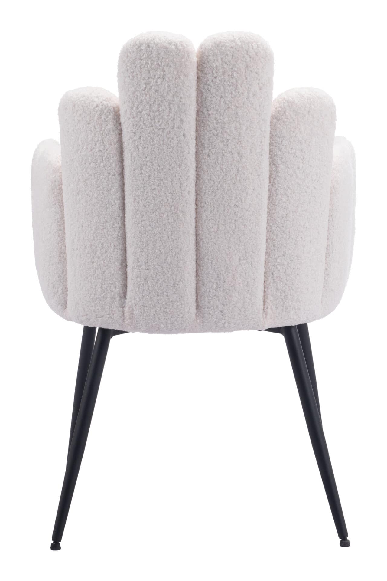 Ivory Shearling Style Dining Chair with Steel Frame (Set of 2) 6 Ivory Shearling Style Dining Chair with Steel Frame (Set of 2) - Image 6