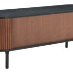 Modern Black and Walnut Entertainment Stand With Storage 16 Modern Black and Walnut Entertainment Stand With Storage