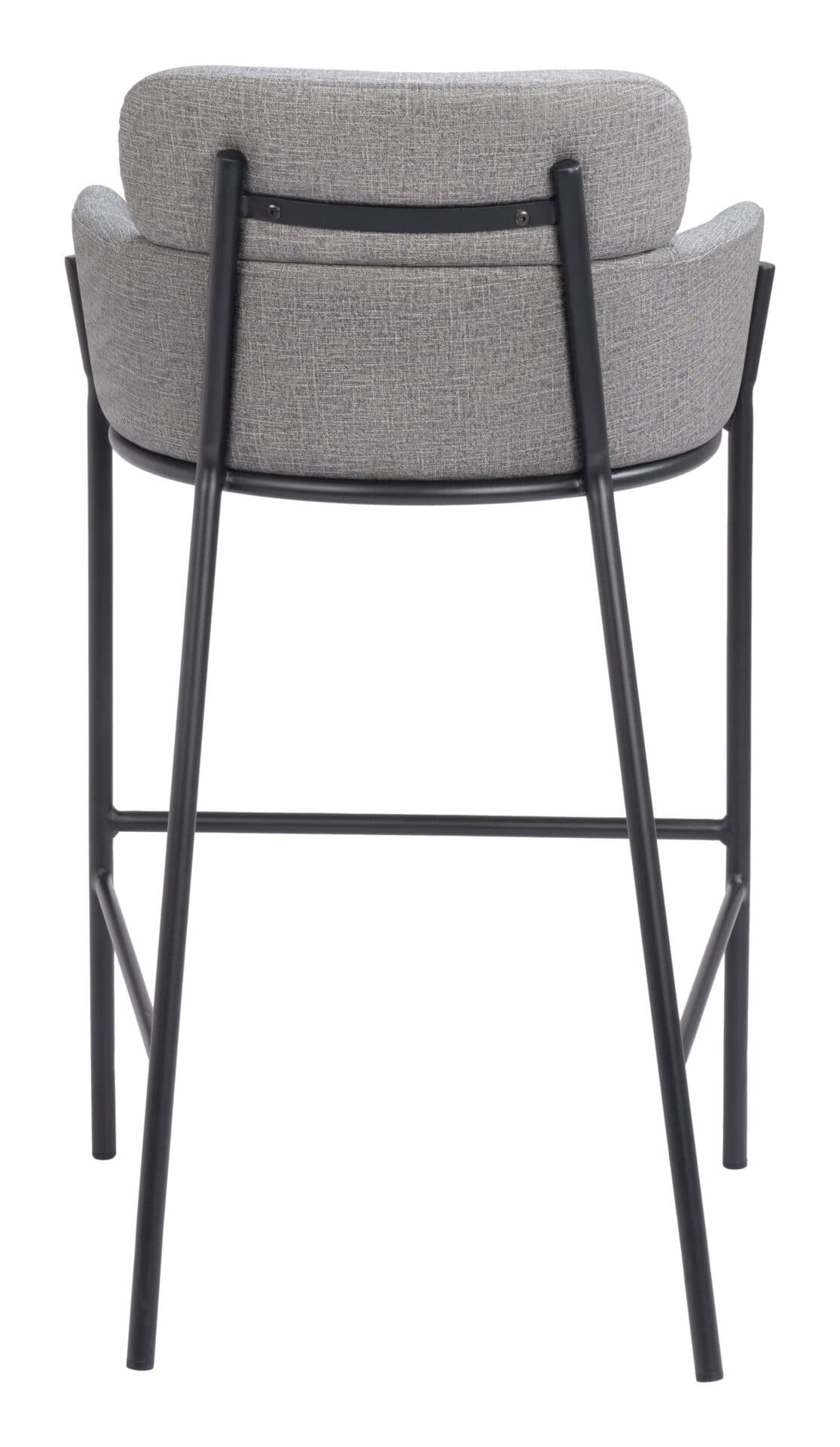 Gray Steel Barstool with Vinyl Upholstery and Armrest Support 5 Gray Steel Barstool with Vinyl Upholstery and Armrest Support - Image 5