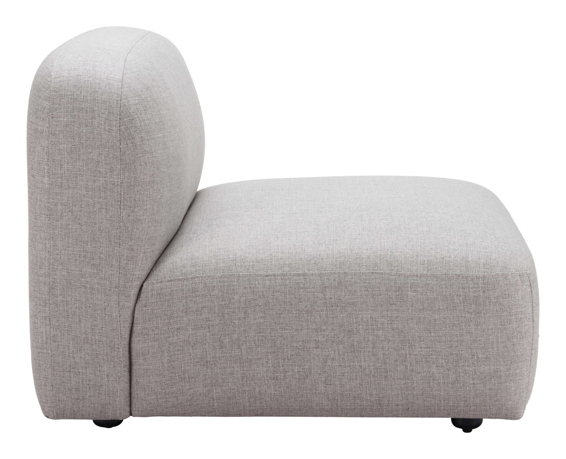 Gray Modular Middle Chair with Plywood Frame and Poly Linen Upholstery 5 Gray Modular Middle Chair with Plywood Frame and Poly Linen Upholstery - Image 5