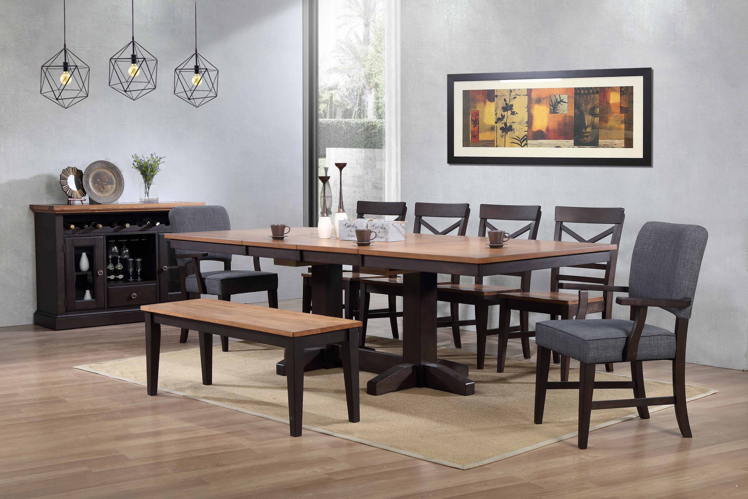 choices black oak backless dining bench