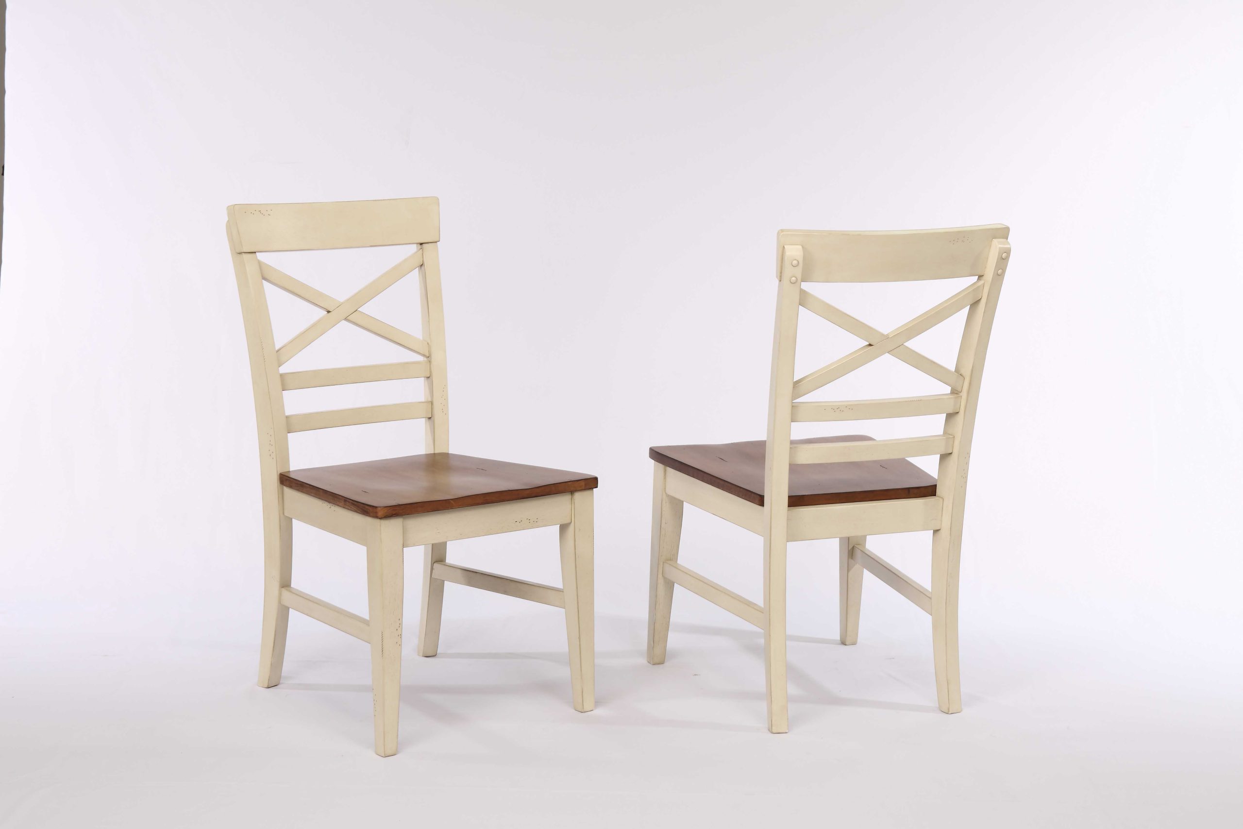 choices x-back antique white side chair (pack of 2)