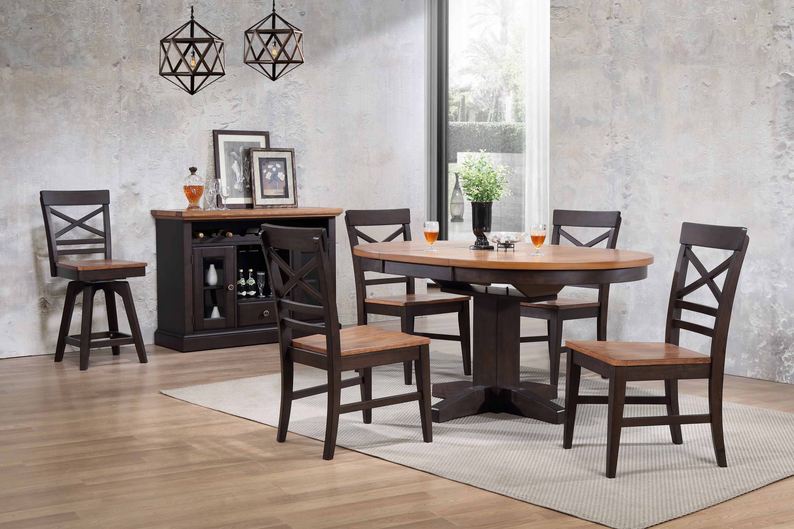 choices black oak x-back counter stool