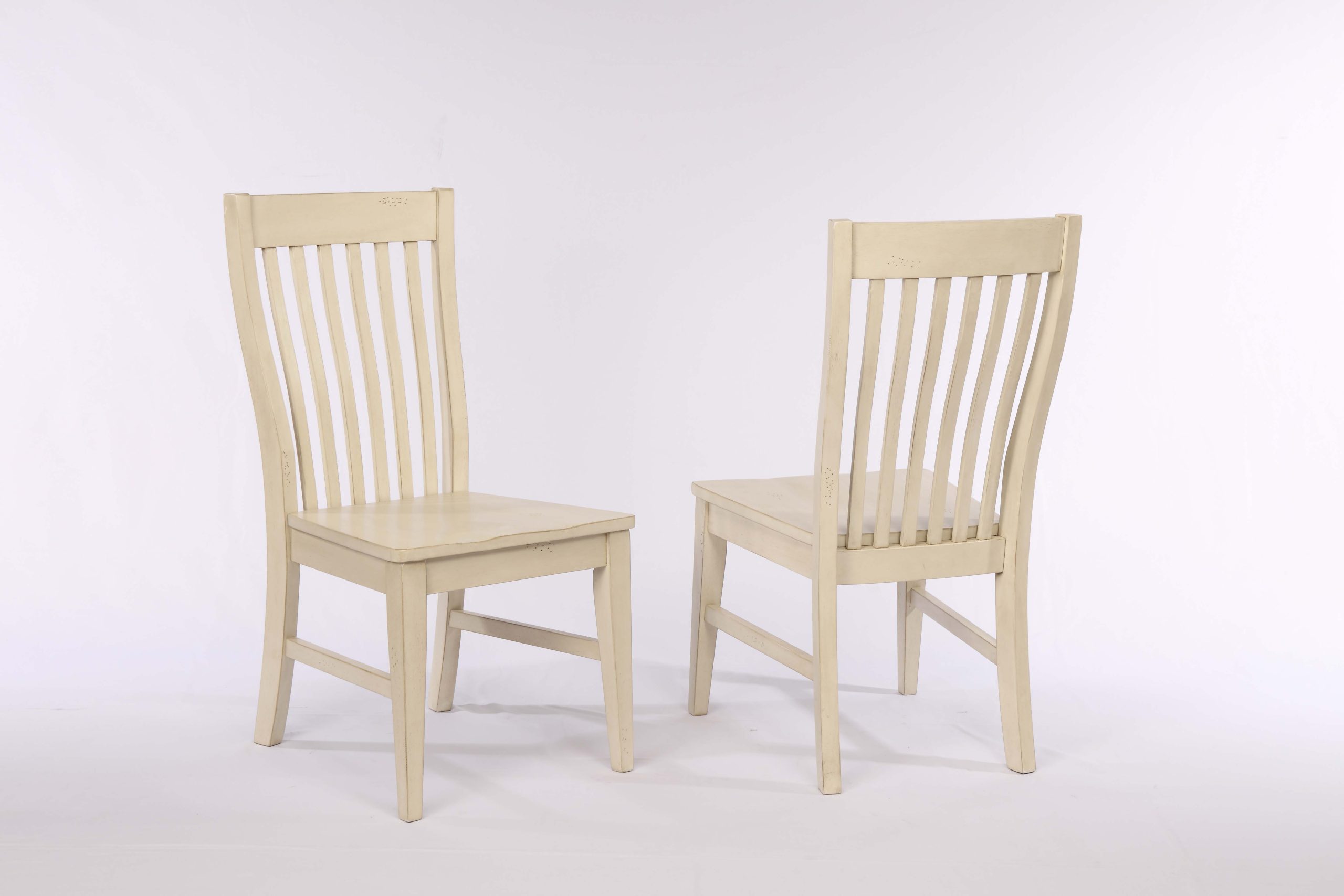 choices slat back antique white side chair (pack of 2)