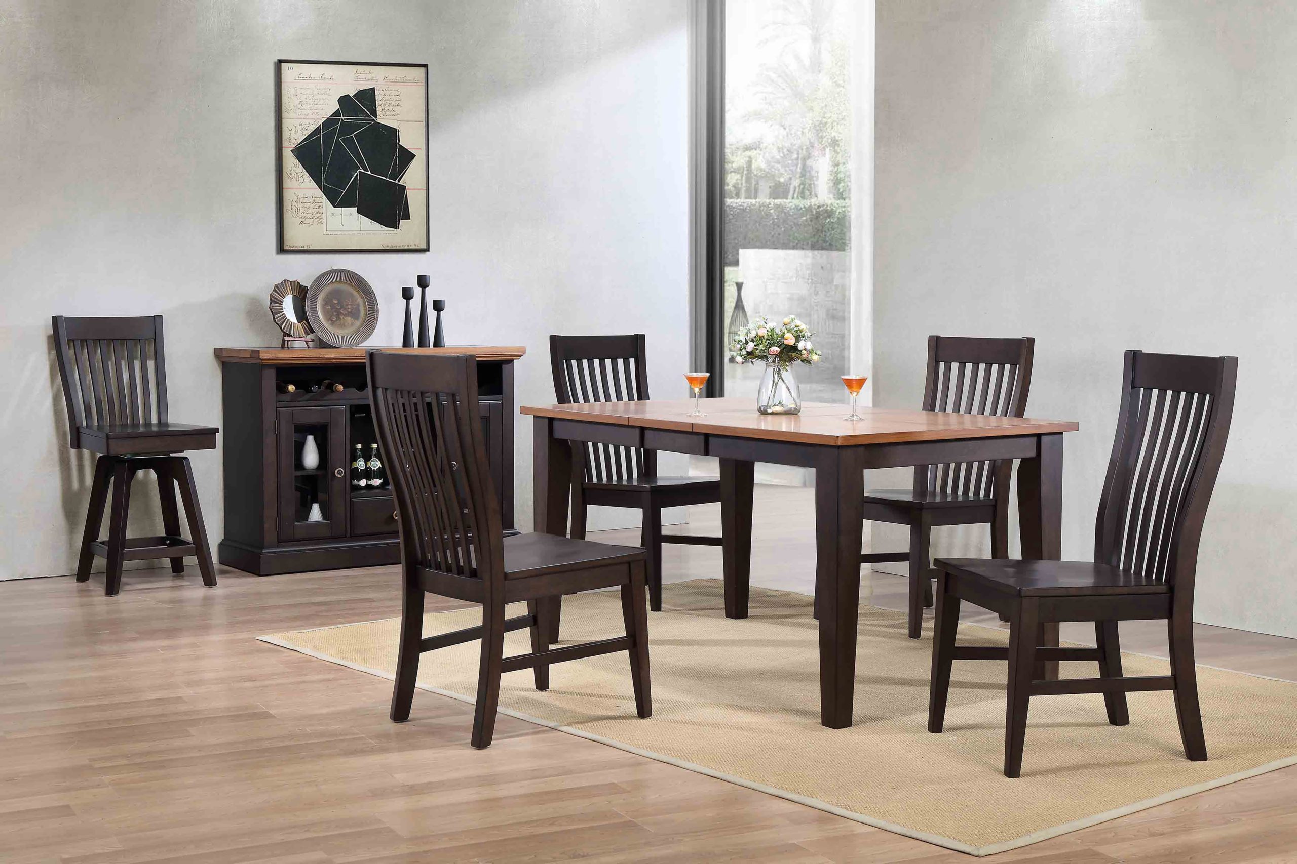 choices black oak slat back side chair (pack of 2)
