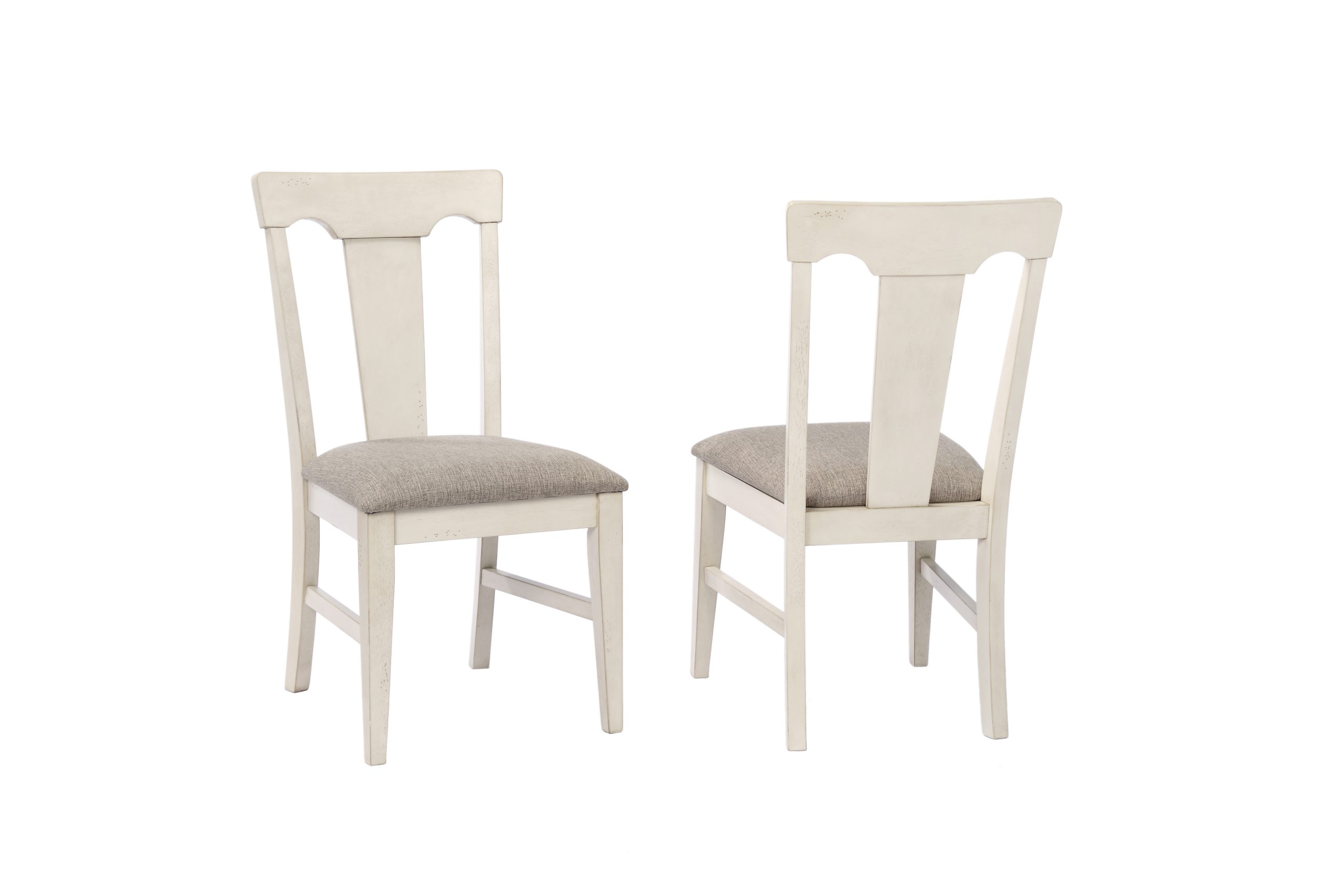 choices panel back antique white side chair with padded seat (pack of 2)