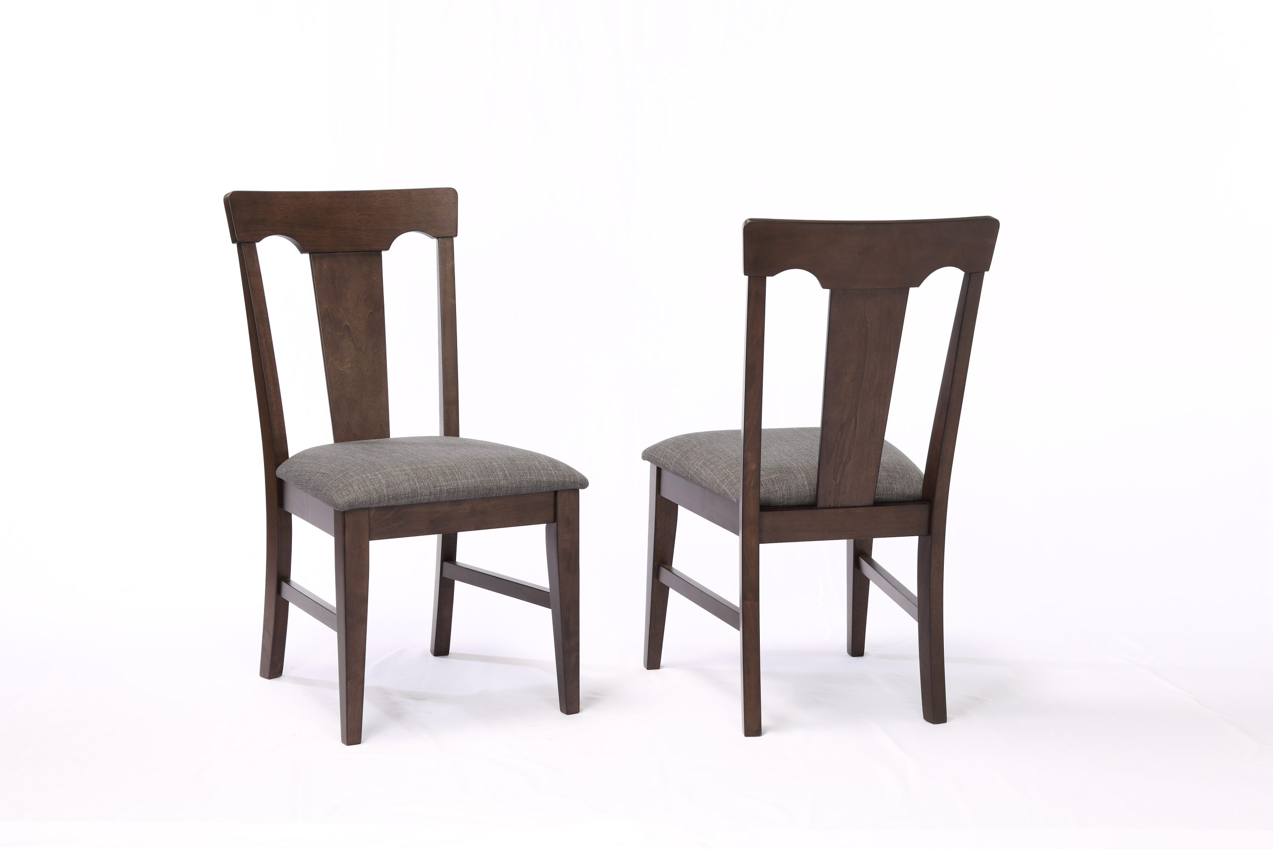 choices black oak panel back side chair with padded seat (pack of 2)