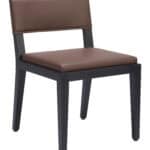 Brown Faux Leather Dining Chair with Wood Frame (Set of 2) 8 Brown Faux Leather Dining Chair with Wood Frame (Set of 2)