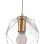Geometric Brass Ceiling Lamp with Tempered Glass Shade 15 Geometric Brass Ceiling Lamp with Tempered Glass Shade