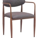 Industrial Steel Dining Chair with Performance Fabric Upholstery Truffle Gray (Set of 2) 12 Industrial Steel Dining Chair with Performance Fabric Upholstery Truffle Gray (Set of 2)