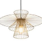 Gold Steel Frame Ceiling Lamp with Adjustable Cord Length 12 Gold Steel Frame Ceiling Lamp with Adjustable Cord Length