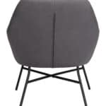 Modern Gray Vinyl Accent Chair with Steel Frame and Armrest Support