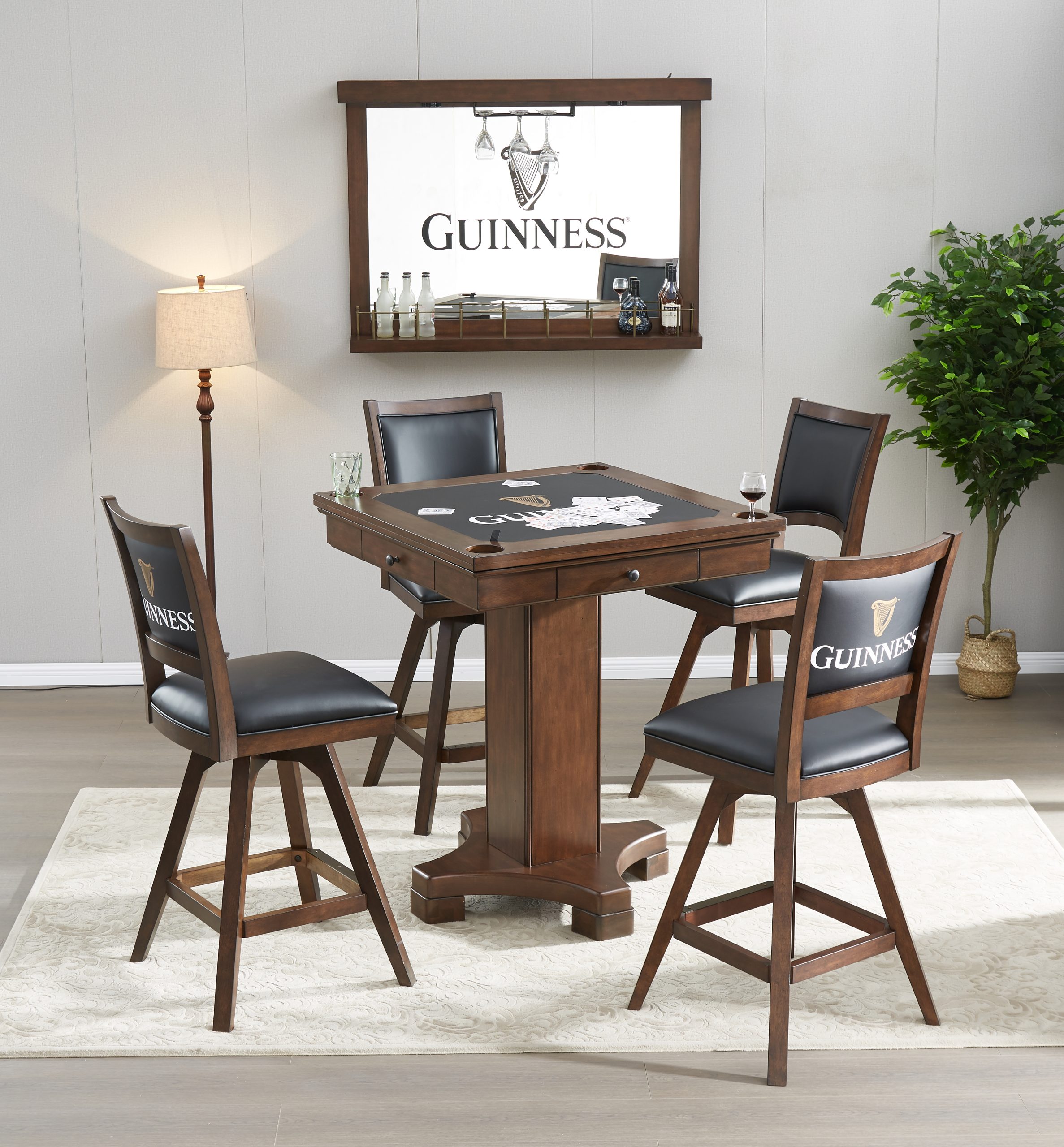 guinness bar height flip top poker table