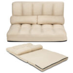 Adjustable 6-Position Foldable Floor Sofa with Washable Cover