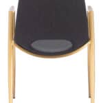 Black and Gold Mid-Century Modern Dining Chair with Faux Leather (Set of 2)
