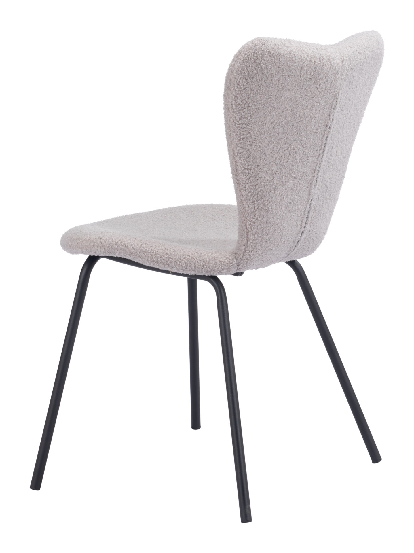 Light Gray Stackable Dining Chair with Powder Coated Steel Frame (Set of 2) 7 Light Gray Stackable Dining Chair with Powder Coated Steel Frame (Set of 2) - Image 7