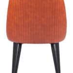 Brown Faux Leather Armless Dining Chairs with Steel Frame (Set of 2) 11 Brown Faux Leather Armless Dining Chairs with Steel Frame (Set of 2)