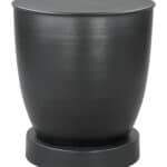 Black Modern Minimalist Steel Side Table with Round Top