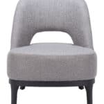Gray Vinyl Accent Chair with Wood Base and Rubber Feet Protection 12 Gray Vinyl Accent Chair with Wood Base and Rubber Feet Protection