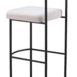 Ivory Teddy Fabric Barstool with Black Steel Frame (Set of 2) 16 Ivory Teddy Fabric Barstool with Black Steel Frame (Set of 2)
