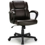 Ergonomic Adjustable PU Leather Office Chair with Armrests