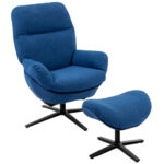 Swivel Rocking Lounge Chair with Ottoman and Footstool (Set of 2)
