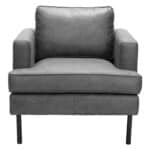Vintage Gray Modern Armchair with Steel Legs and Armrests 13 Vintage Gray Modern Armchair with Steel Legs and Armrests