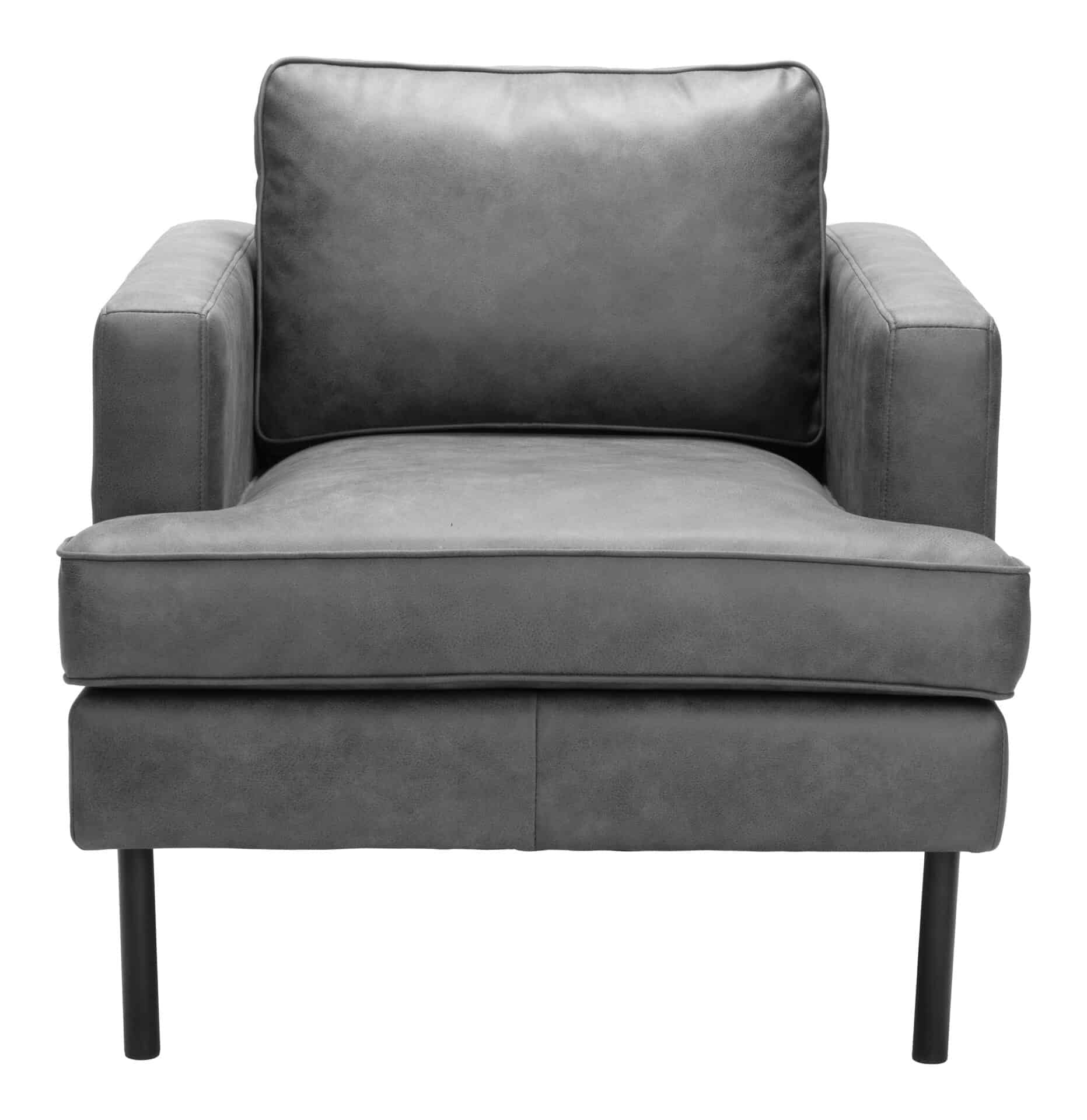 Vintage Gray Modern Armchair with Steel Legs and Armrests 5 Vintage Gray Modern Armchair with Steel Legs and Armrests - Image 5
