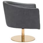 Gray Tufted Swivel Accent Chair with Faux Leather Upholstery 12 Gray Tufted Swivel Accent Chair with Faux Leather Upholstery