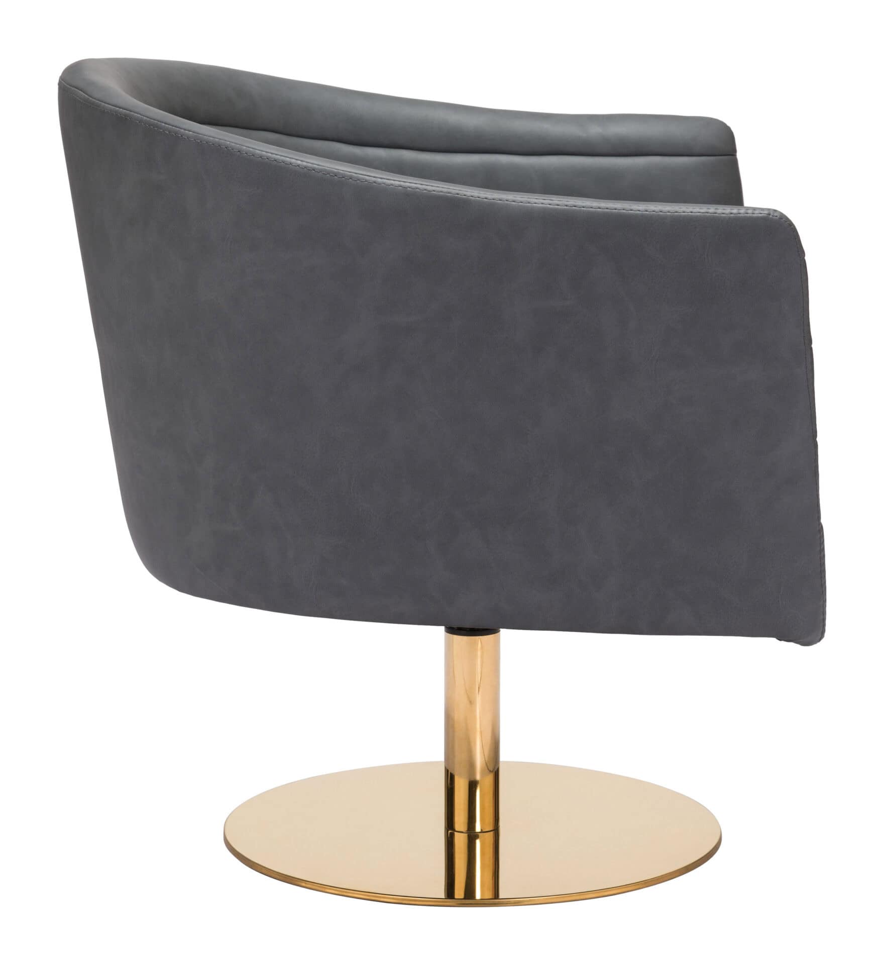 Gray Tufted Swivel Accent Chair with Faux Leather Upholstery 3 Gray Tufted Swivel Accent Chair with Faux Leather Upholstery - Image 3