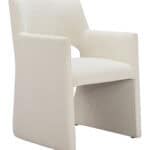 Linen-Style Upholstered Dining Chair with Armrests and Solid Wood Frame 17 Linen-Style Upholstered Dining Chair with Armrests and Solid Wood Frame