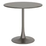 Round Taupe Dining Table with Weather-Resistant Aluminum Frame for 2