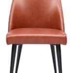 Brown Faux Leather Armless Dining Chairs with Steel Frame (Set of 2) 10 Brown Faux Leather Armless Dining Chairs with Steel Frame (Set of 2)
