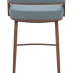 Plush Gray Barstool with Walnut Faux Wood and Armrests 11 Plush Gray Barstool with Walnut Faux Wood and Armrests
