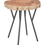 Reclaimed Acacia Wood and Steel Boho-Chic Accent Table 10 Reclaimed Acacia Wood and Steel Boho-Chic Accent Table