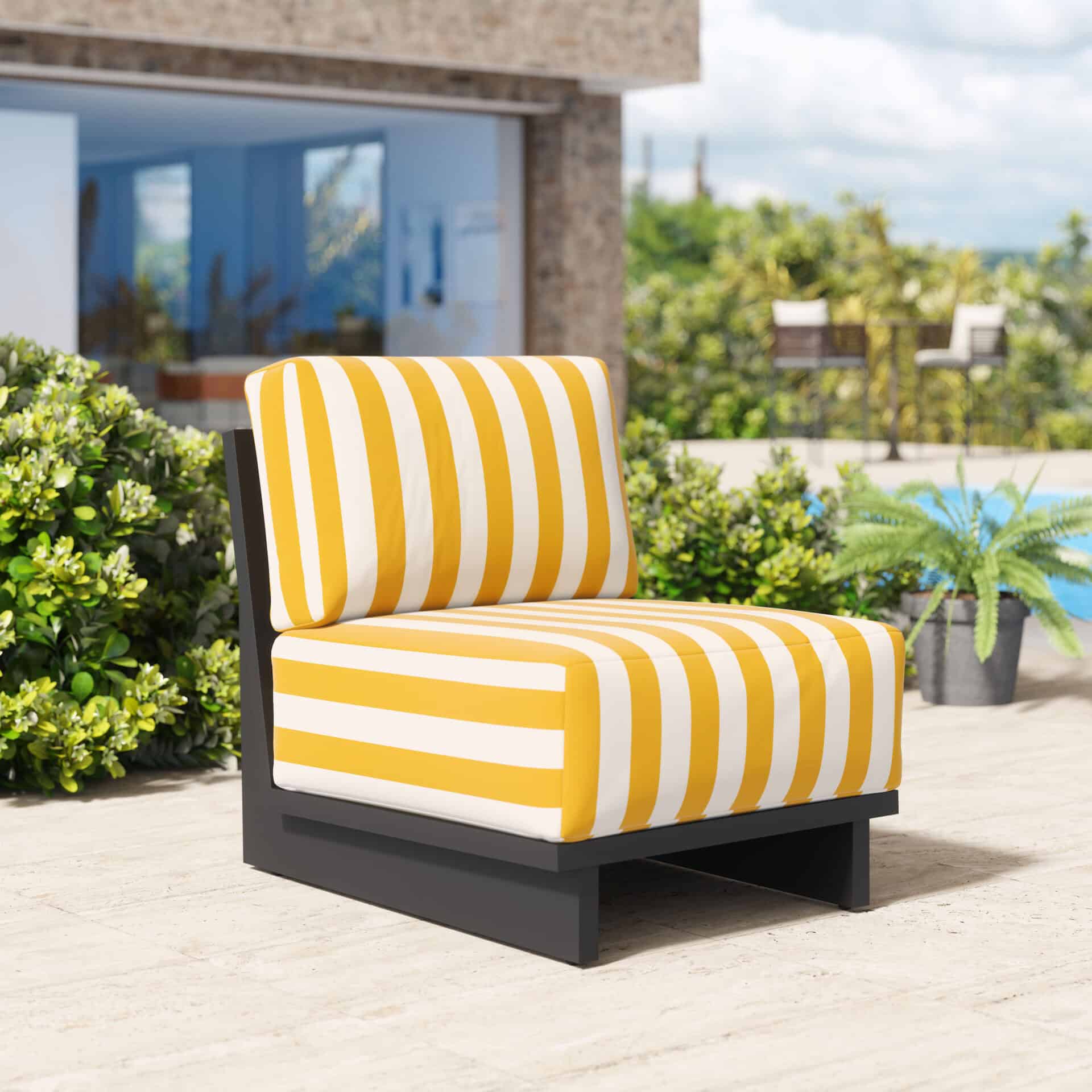 Yellow Weather-Resistant Shoreline Accent Chair with Washable Cushion Cover 1 Yellow Weather-Resistant Shoreline Accent Chair with Washable Cushion Cover