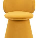 Orange Velvet Swivel Dining Chair with 360-Degree Base