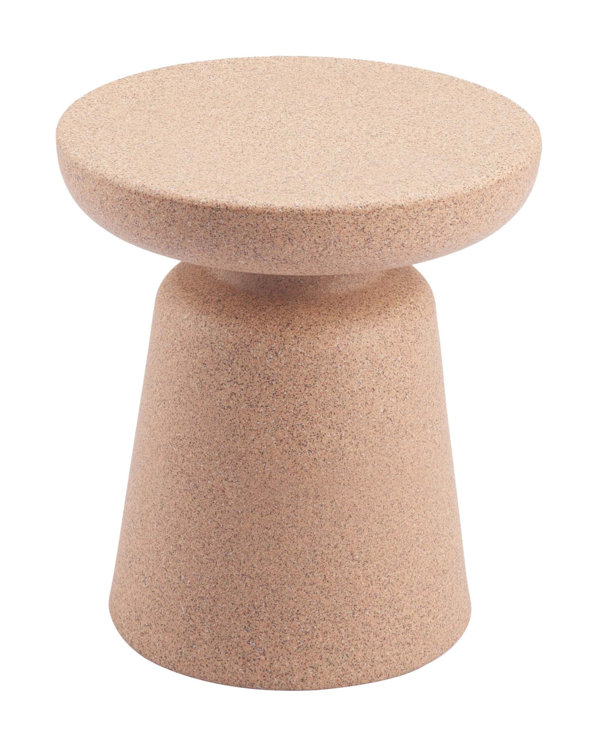 Brown Round Weather-Resistant End Table for Modern Spaces 7 Brown Round Weather-Resistant End Table for Modern Spaces