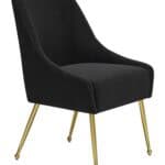 Black Velvet Upholstered Armchair with Gold Metal Legs 18 Black Velvet Upholstered Armchair with Gold Metal Legs