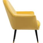 Yellow Velvet Boho Accent Chair with Powder Coated Steel Legs 11 Yellow Velvet Boho Accent Chair with Powder Coated Steel Legs