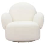 White Swivel Chair with Shearling-Style Fabric and 360-Degree Base 14 White Swivel Chair with Shearling-Style Fabric and 360-Degree Base