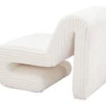 White Modern Glam Deco Accent Chair with Corduroy Upholstery 14 White Modern Glam Deco Accent Chair with Corduroy Upholstery