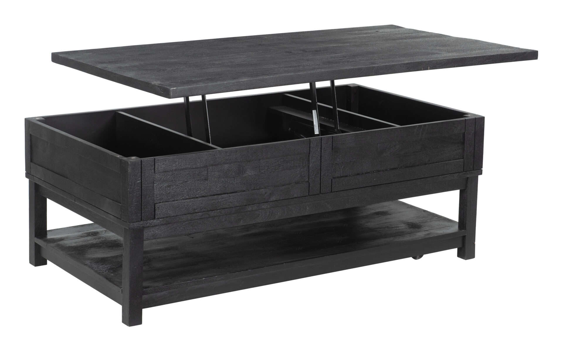 Acacia Lift Top Coffee Table with Hidden Storage and Caster Wheels 6 Acacia Lift Top Coffee Table with Hidden Storage and Caster Wheels - Image 6