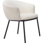 Ivory Teddy Fabric Dining Chair with Black Steel Frame 13 Ivory Teddy Fabric Dining Chair with Black Steel Frame